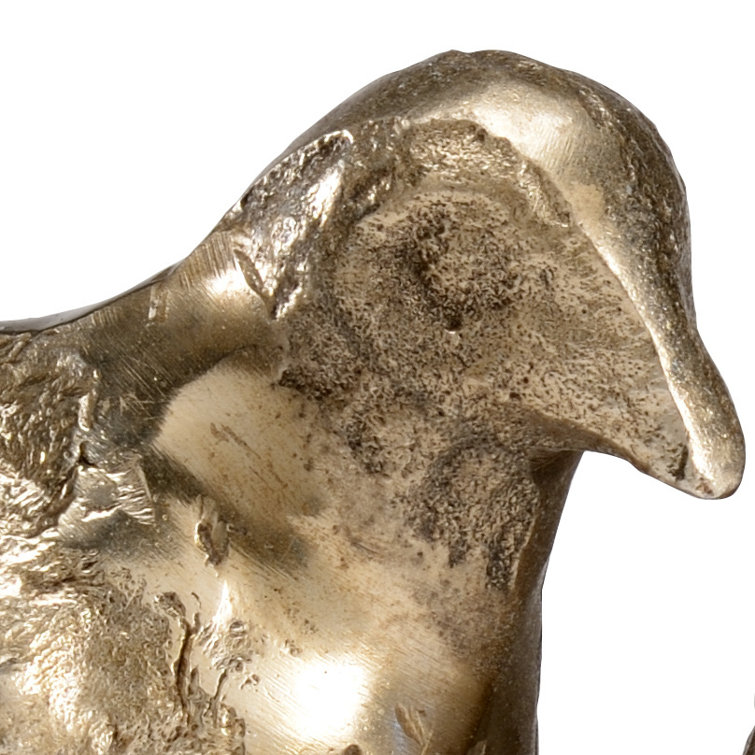 Champagne Metal Birds on Perch Figurine