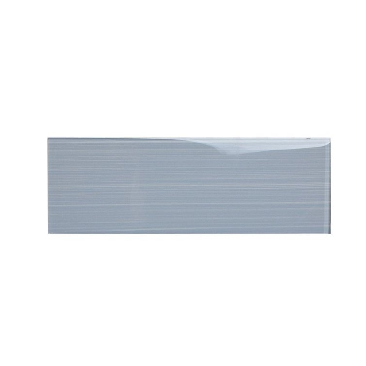 Soft Gray 4" x 12" Hand Painted Glass Subway Tile