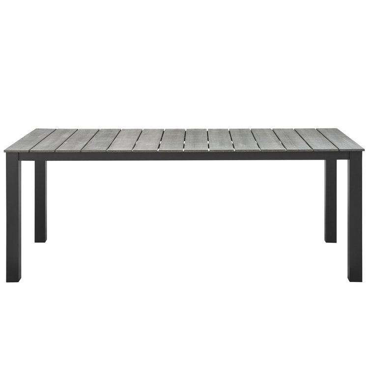 Maine 80.5" Brown and Gray Aluminum Patio Dining Table