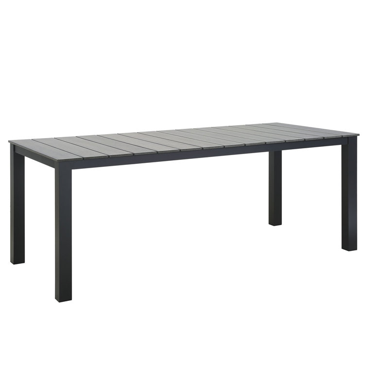 Maine 80.5" Brown and Gray Aluminum Patio Dining Table