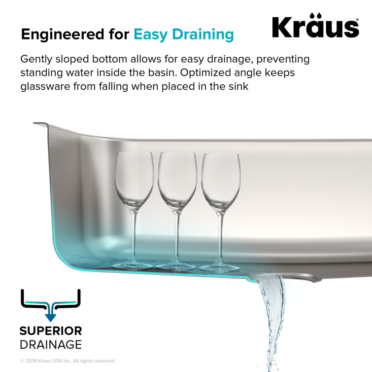 Kraus 32-inch Satin Stainless Steel Undermount Double Bowl Kitchen Sink
