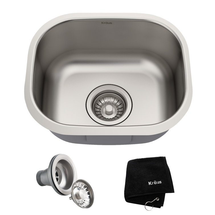Kraus 15-inch Satin Stainless Steel Undermount Single Bowl Sink
