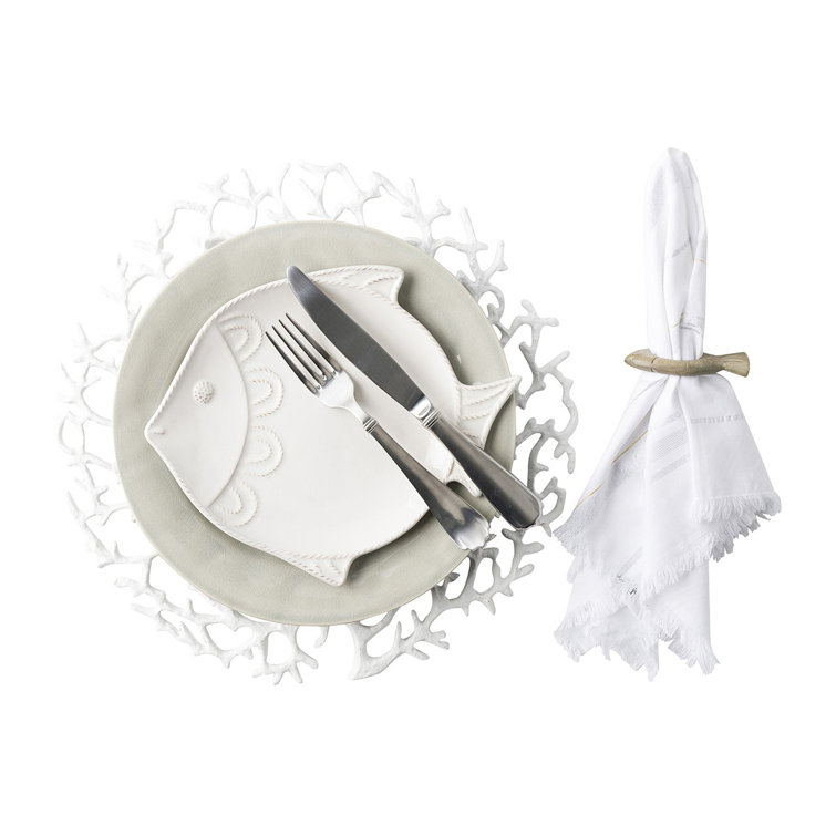 Portuguese Inspired Whitewash 11" Ceramic Dinner Plate