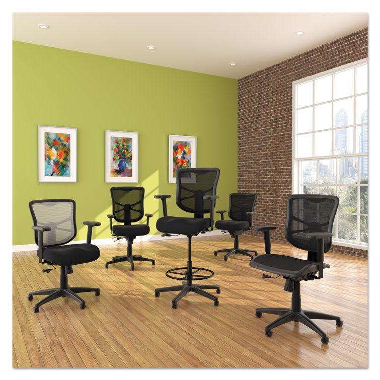 High-Back Black Mesh Office Chair with Adjustable Arms and Tilt Mechanism