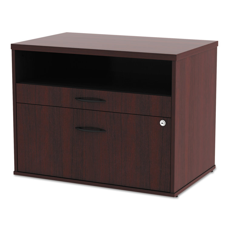 Mahogany 2-Drawer Lockable Lateral File Cabinet
