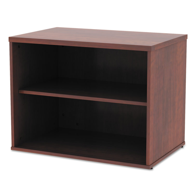 Cherry Woodgrain Office Storage Cabinet with Sliding Doors