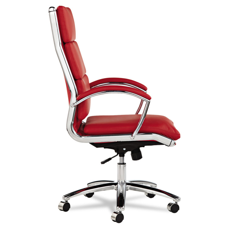 Napoli High-Back Slim Profile Red Faux Leather Office Chair