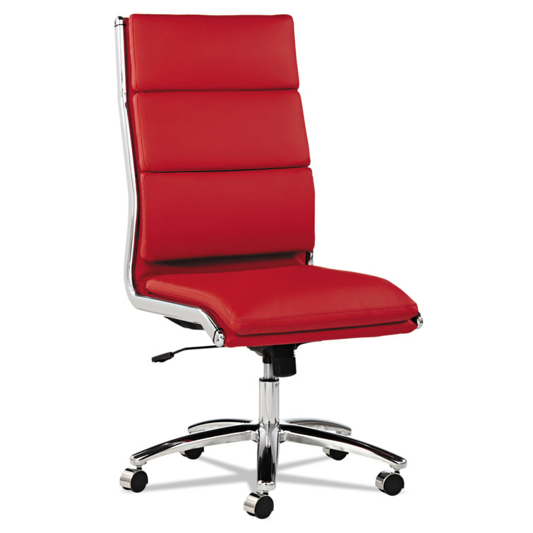 Napoli High-Back Slim Profile Red Faux Leather Office Chair