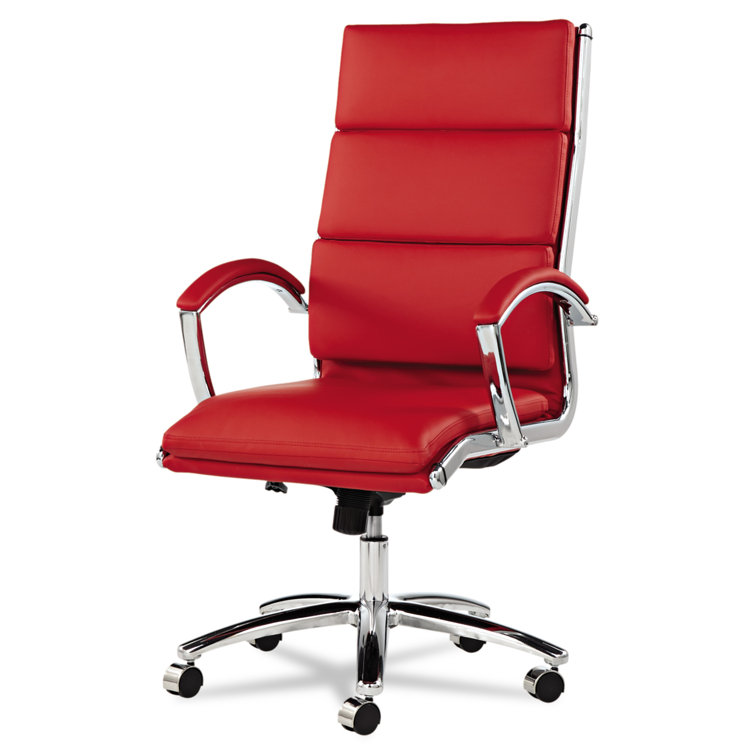Napoli High-Back Slim Profile Red Faux Leather Office Chair