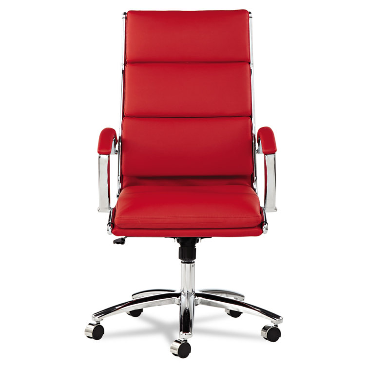 Napoli High-Back Slim Profile Red Faux Leather Office Chair