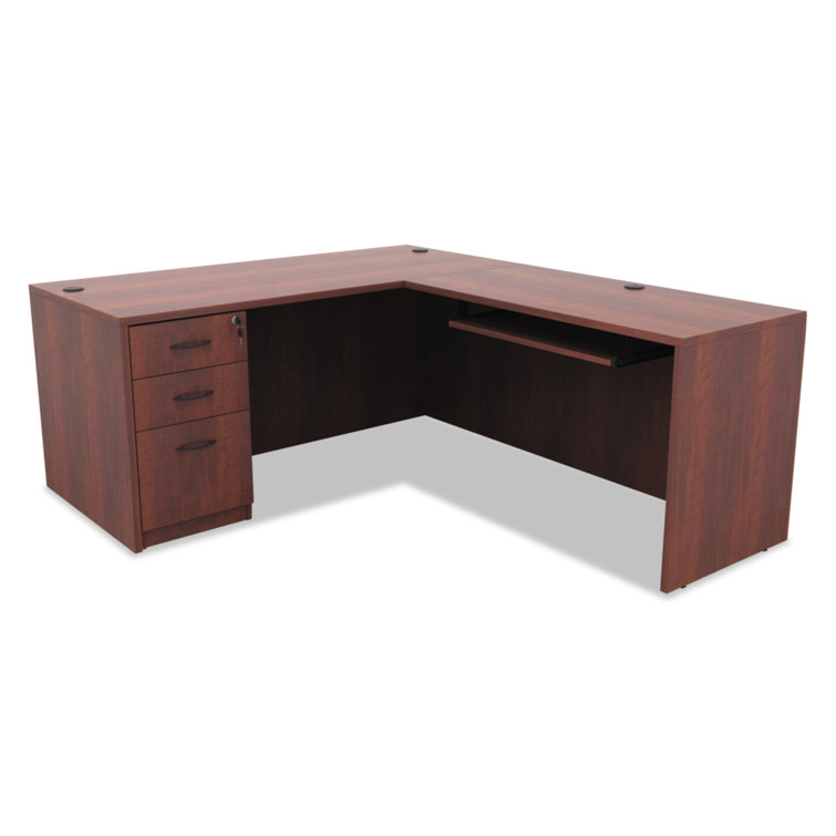 Medium Cherry 3-Drawer Lockable Legal Size Pedestal File Cabinet