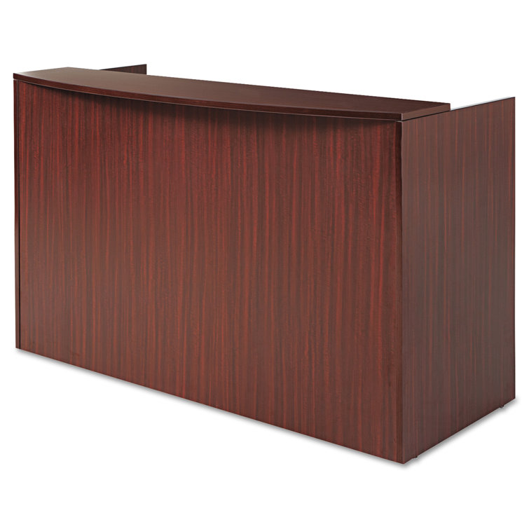 Mahogany Laminate Reception Desk with Transaction Counter