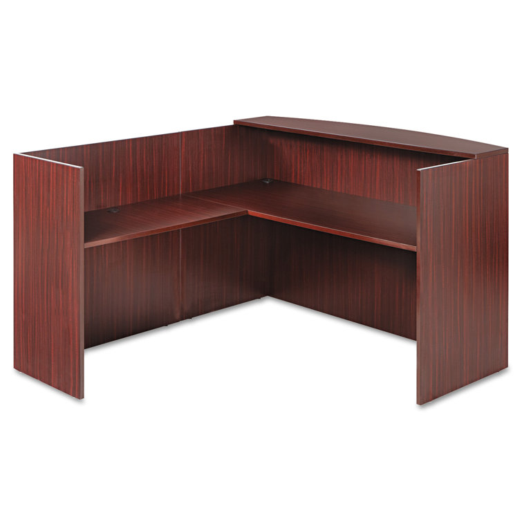 Mahogany Laminate Reception Desk with Transaction Counter