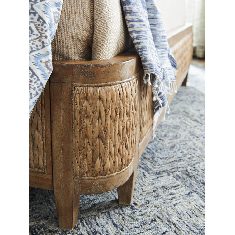 California King Brown Woven Wood Panel Bed