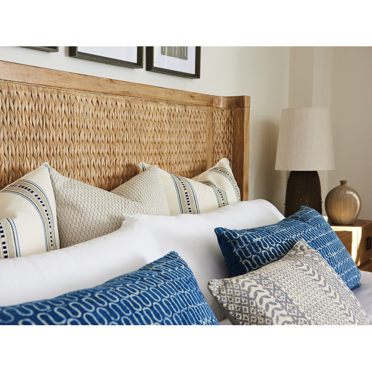 California King Brown Woven Wood Panel Bed