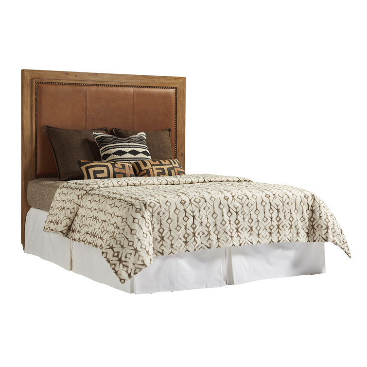 Los Altos Antilles Queen Tufted Leather Headboard with Nailhead Trim