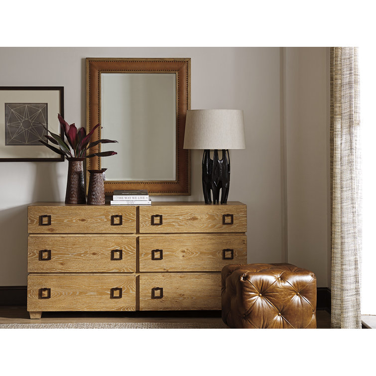 Armiston 68'' Transitional Brown Double Dresser with Soft Close Drawers