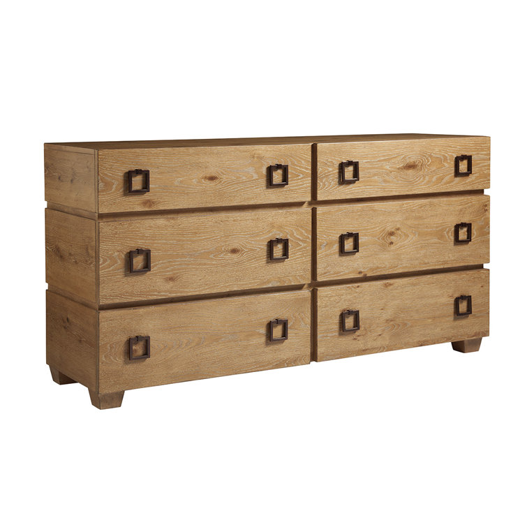 Armiston 68'' Transitional Brown Double Dresser with Soft Close Drawers
