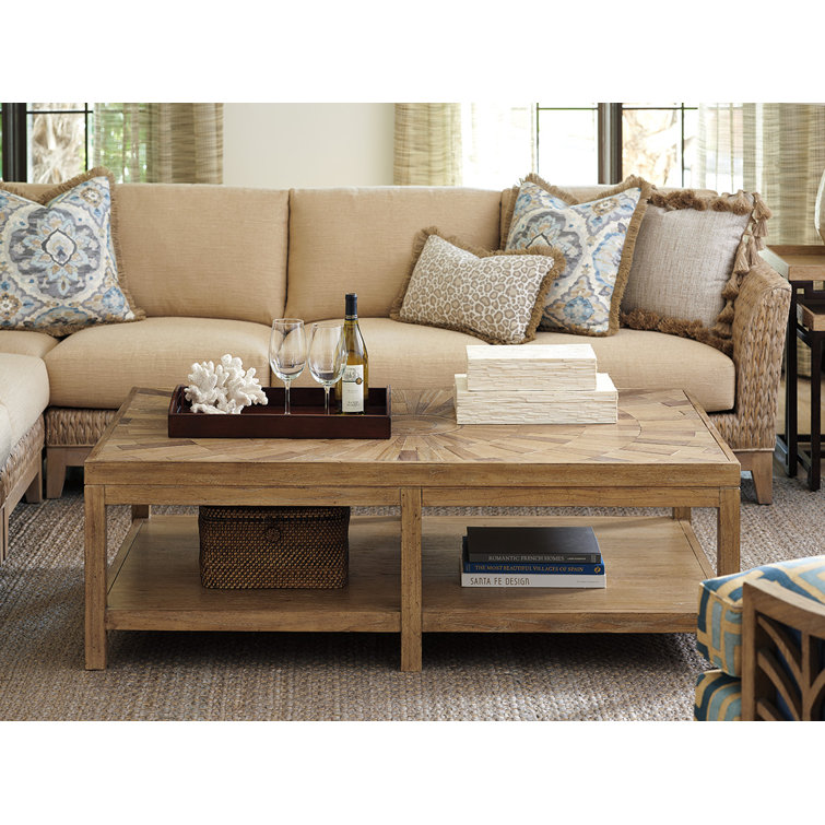 Los Altos Ducane 56'' Rectangular Brown Wood Outdoor Coffee Table