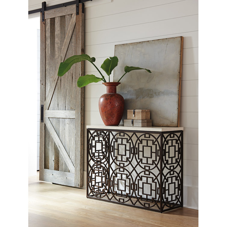 Los Altos Ackerman 45" Brown Metal and Stone Console Table