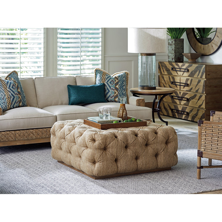 Los Altos Laurel Traditional Beige Tufted Cocktail Ottoman