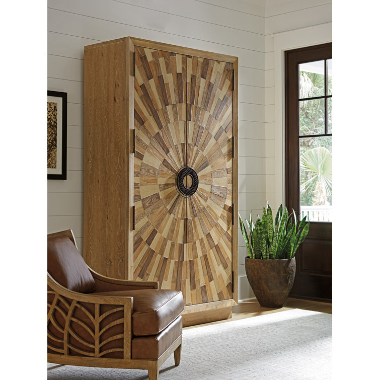 Los Altos Brown Radial Pattern Wardrobe Armoire