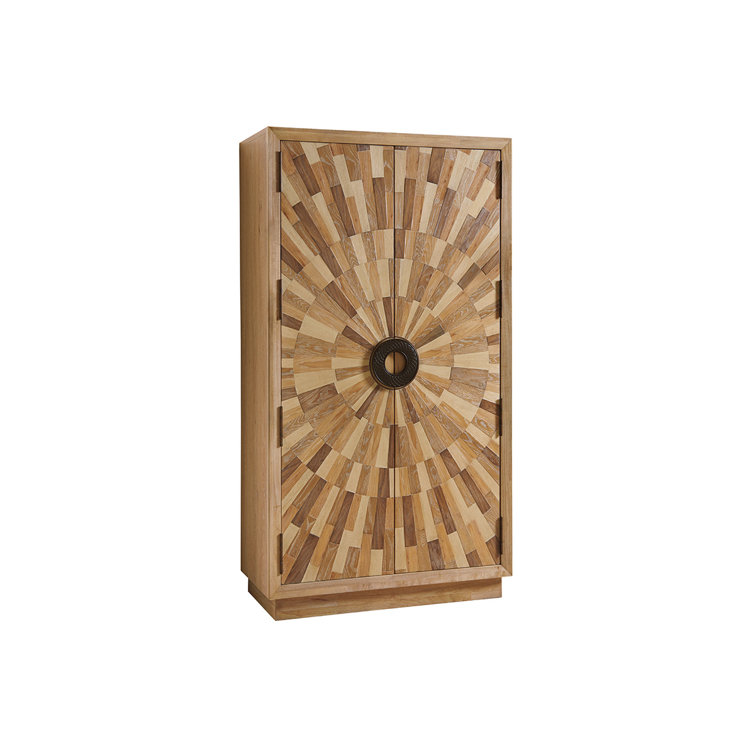 Los Altos Brown Radial Pattern Wardrobe Armoire