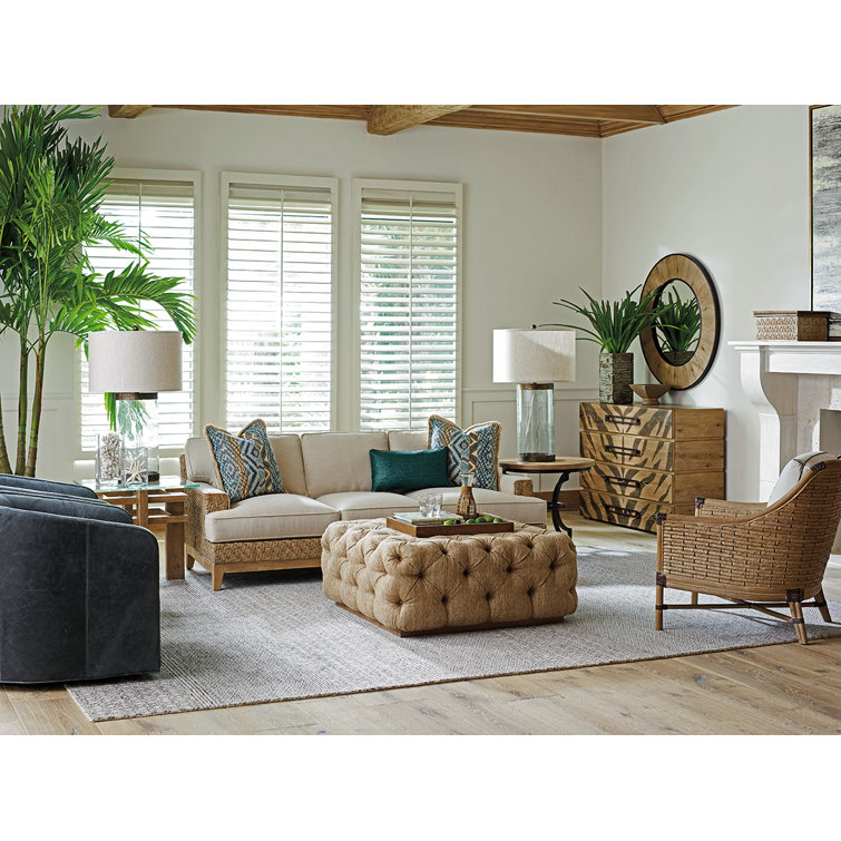 Los Altos Laurel Traditional Beige Tufted Cocktail Ottoman