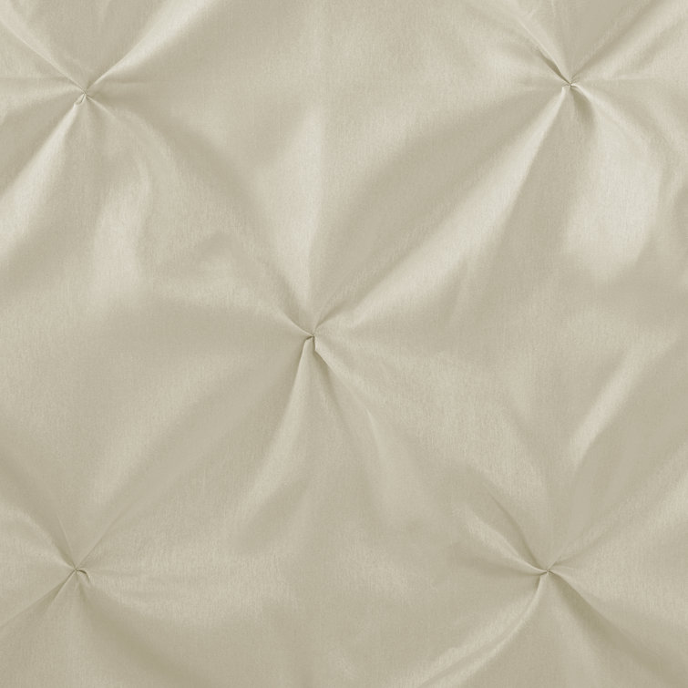 Ivory Tufted Faux Silk Shower Curtain, 72 x 72 Inches