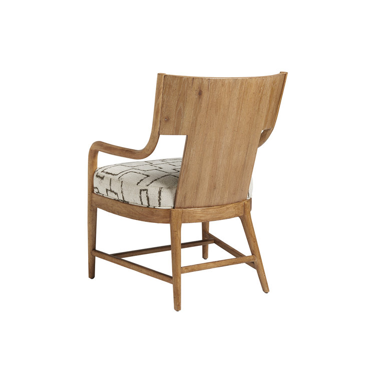 Transitional Light Gray Leather Accent Arm Chair