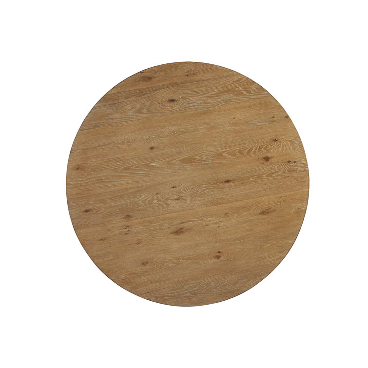 Acanthus Carved 60" Round Extendable Wood Dining Table in Brown