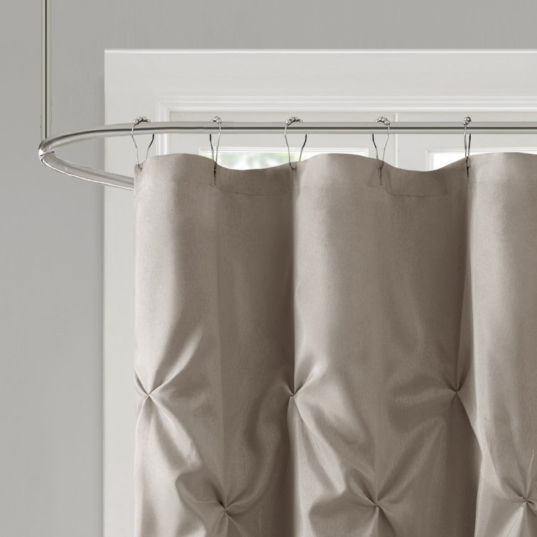 Taupe Tufted Polyester Hollywood Glam Shower Curtain