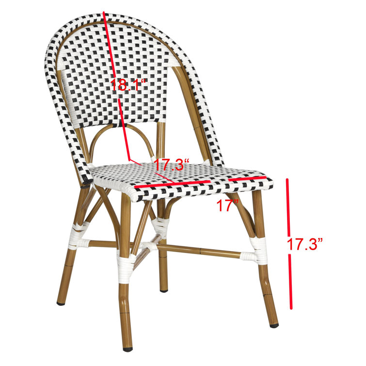 Salcha 35" Black and White Wicker Side Chair Set