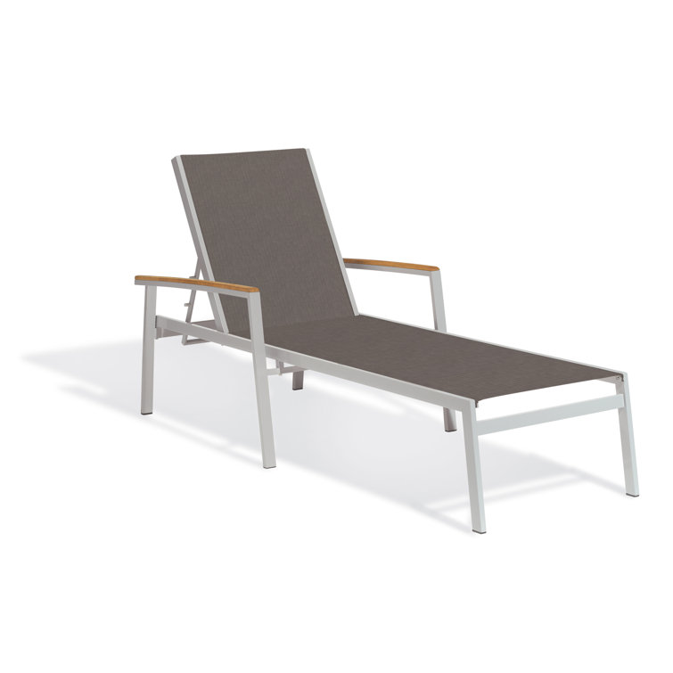 Set of 2 Flint and Cocoa Aluminum Chaise Lounges
