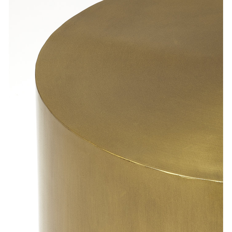 Contemporary Gold Round Metal Bunching End Table