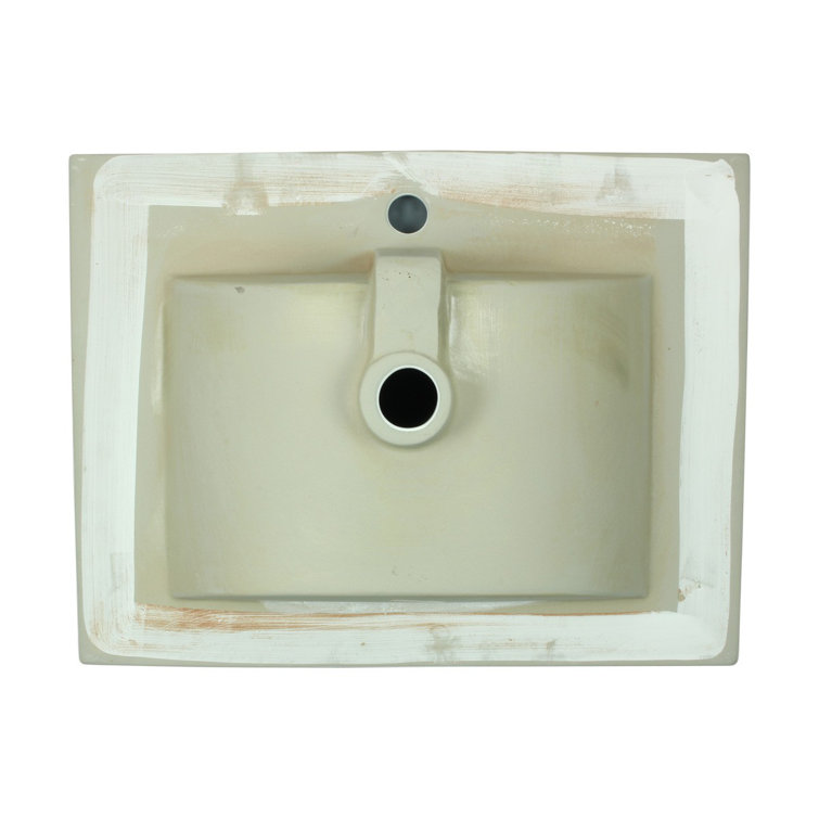 Luke 24'' White Porcelain Drop-In Bathroom Sink with Overflow