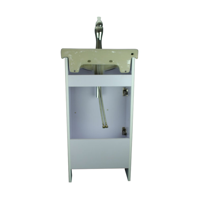 White 34.5" Porcelain and MDF Bathroom Vanity Sink