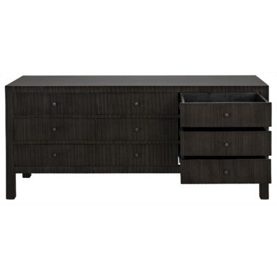 Conrad Mid-Century 9-Drawer Mahogany Dresser in Dark Brown
