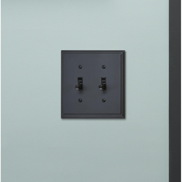 Black Bronze 2-Gang Toggle Light Switch Wall Plate
