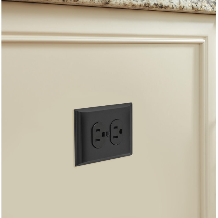 Candler Black Bronze Duplex Outlet Cover Plate