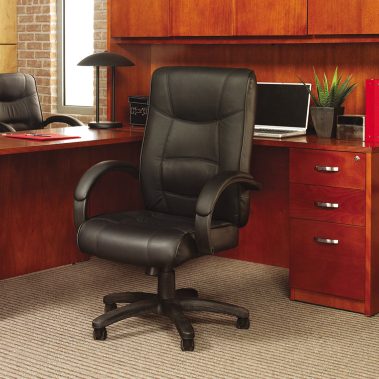 Black High-Back Leather Executive Swivel Chair