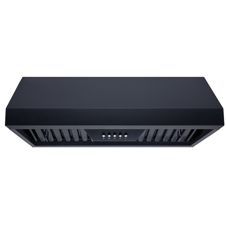 30'' Black Stainless Steel Under Cabinet Range Hood with LED Lights