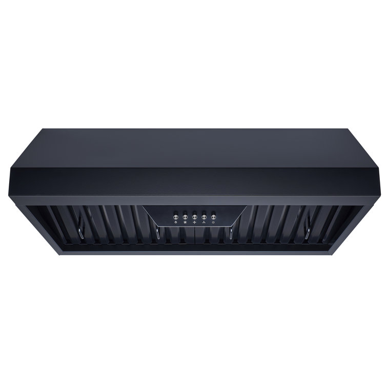 30'' Black Stainless Steel Under Cabinet Range Hood with LED Lights