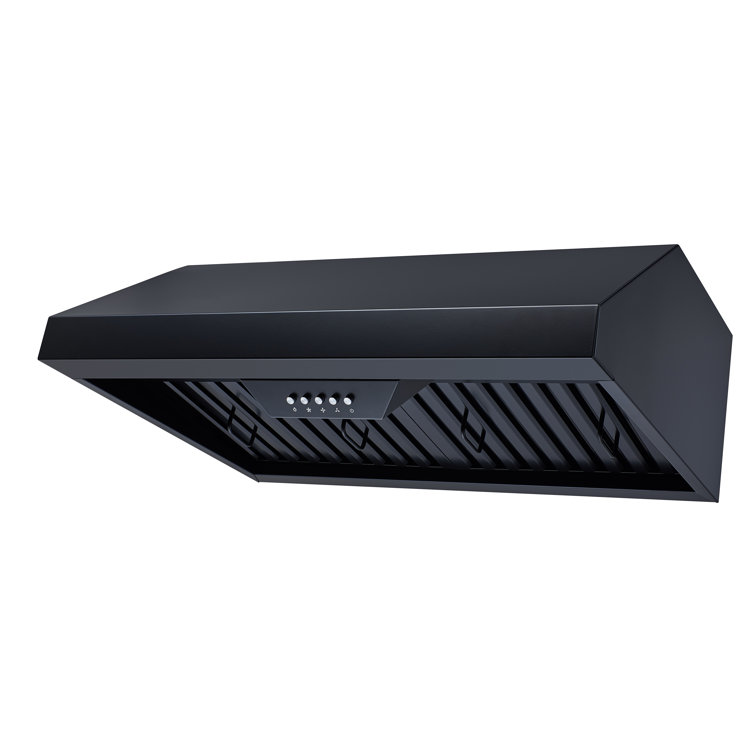 30'' Black Stainless Steel Under Cabinet Range Hood with LED Lights