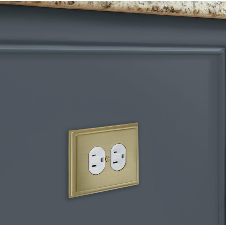 Golden Champagne Zinc 1-Gang Duplex Outlet Wall Plate