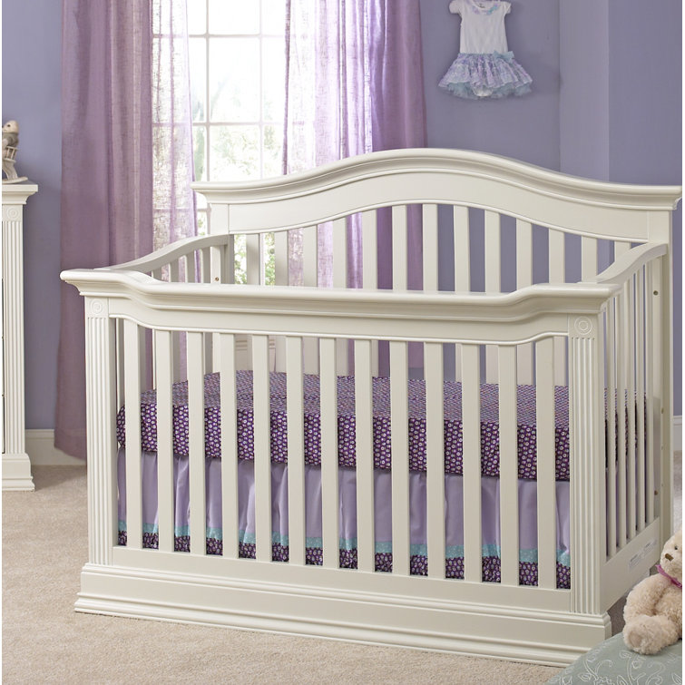 Montana Glazed White Solid Wood 4-in-1 Convertible Crib