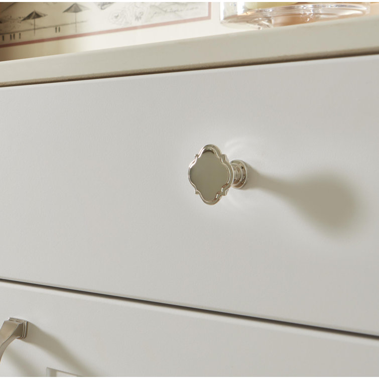 Polished Nickel Square Cabinet Knob with Mounting Hardware