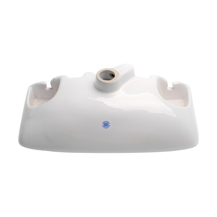 Compact White Glazed Ceramic Wall-Mount Vessel Sink