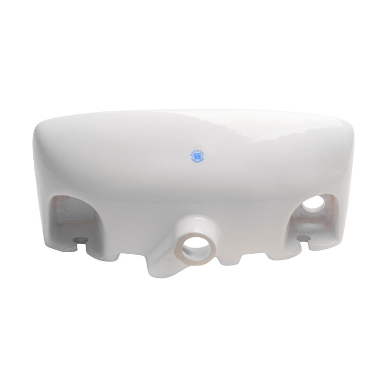 Compact White Glazed Ceramic Wall-Mount Vessel Sink