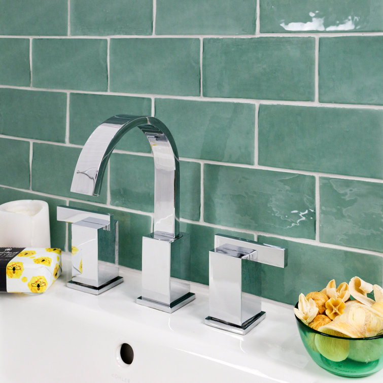 Messi Green Polished Ceramic Subway Wall Tile 3x6